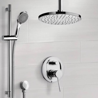 Shower Faucet Ceiling Rain Shower System with Handheld, Rain Shower Head, Shower Faucet Set Remer SFR7016
